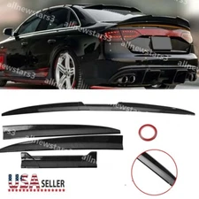 For Audi A4 A5 A6 A7 Rear Trunk Spoiler Lip Roof Tail Wing Carbon Fiber Adjust