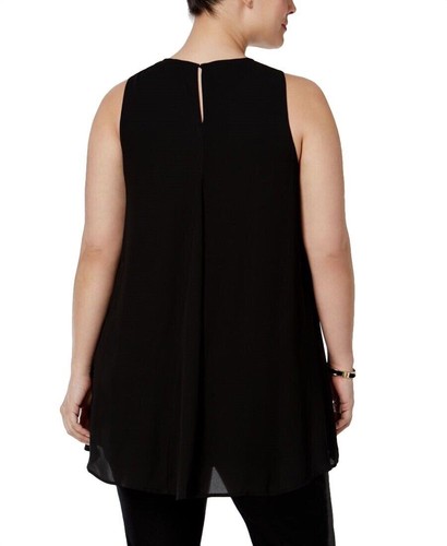 Blusa sin mangas Alfani para mujer talla grande de gasa - multi floral - talla 20 W - Imagen 6 de 7
