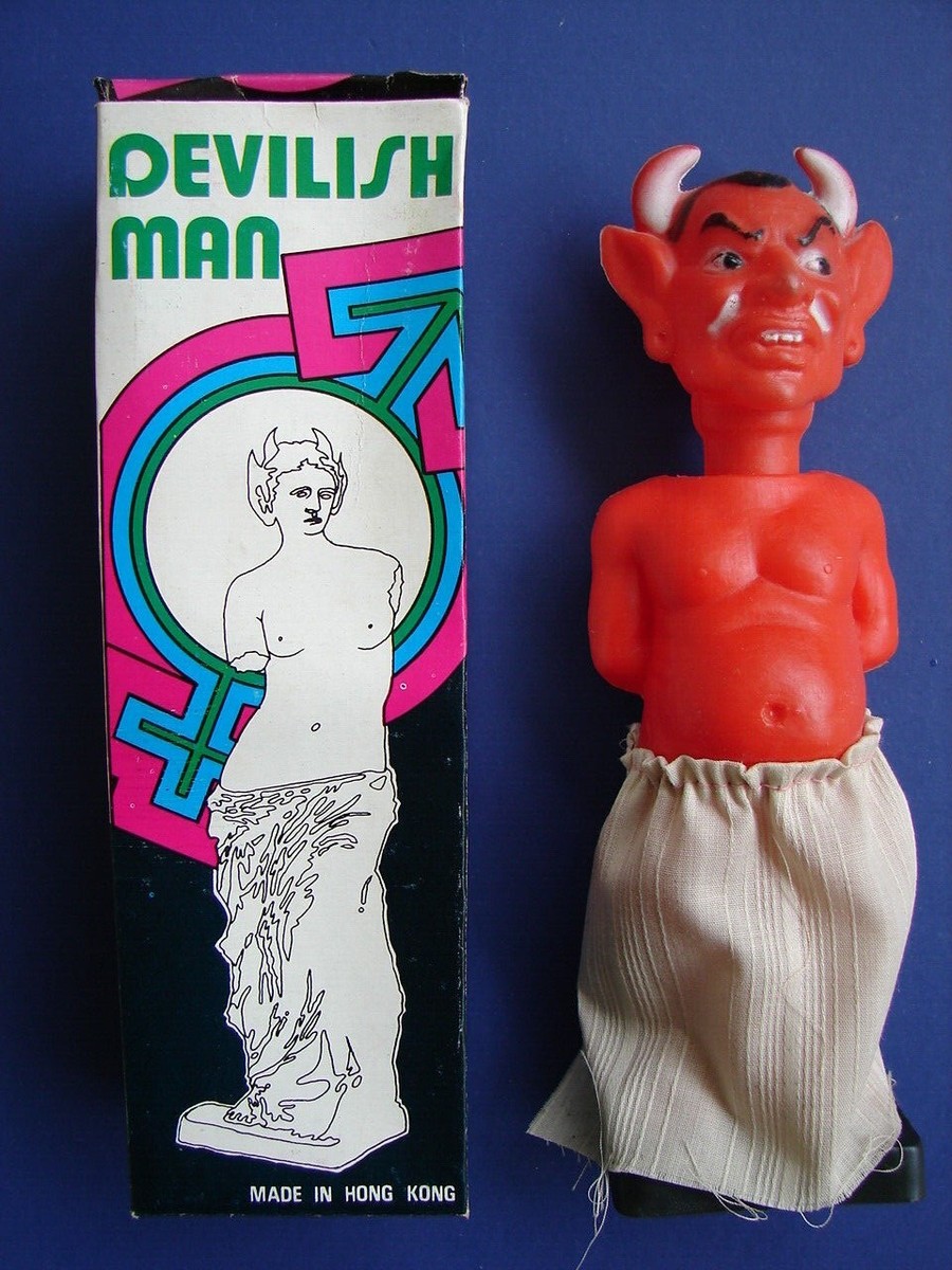 HORNY RED DEVIL DEMON SATAN Adult Risque 1970 HALLOWEEN BLOW MOLD