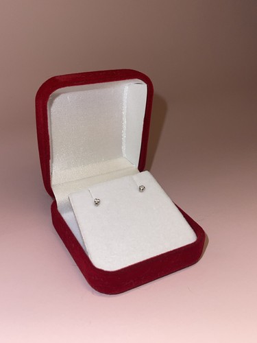 2mm Lab-Created Diamond Stud Earrings - Solid Sterling Silver - Sparkling! - Picture 4 of 5