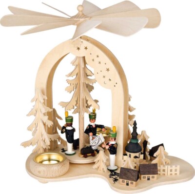 Star arch pyramid miners RATAGS Erzgebirge tea light wood handmade decoration