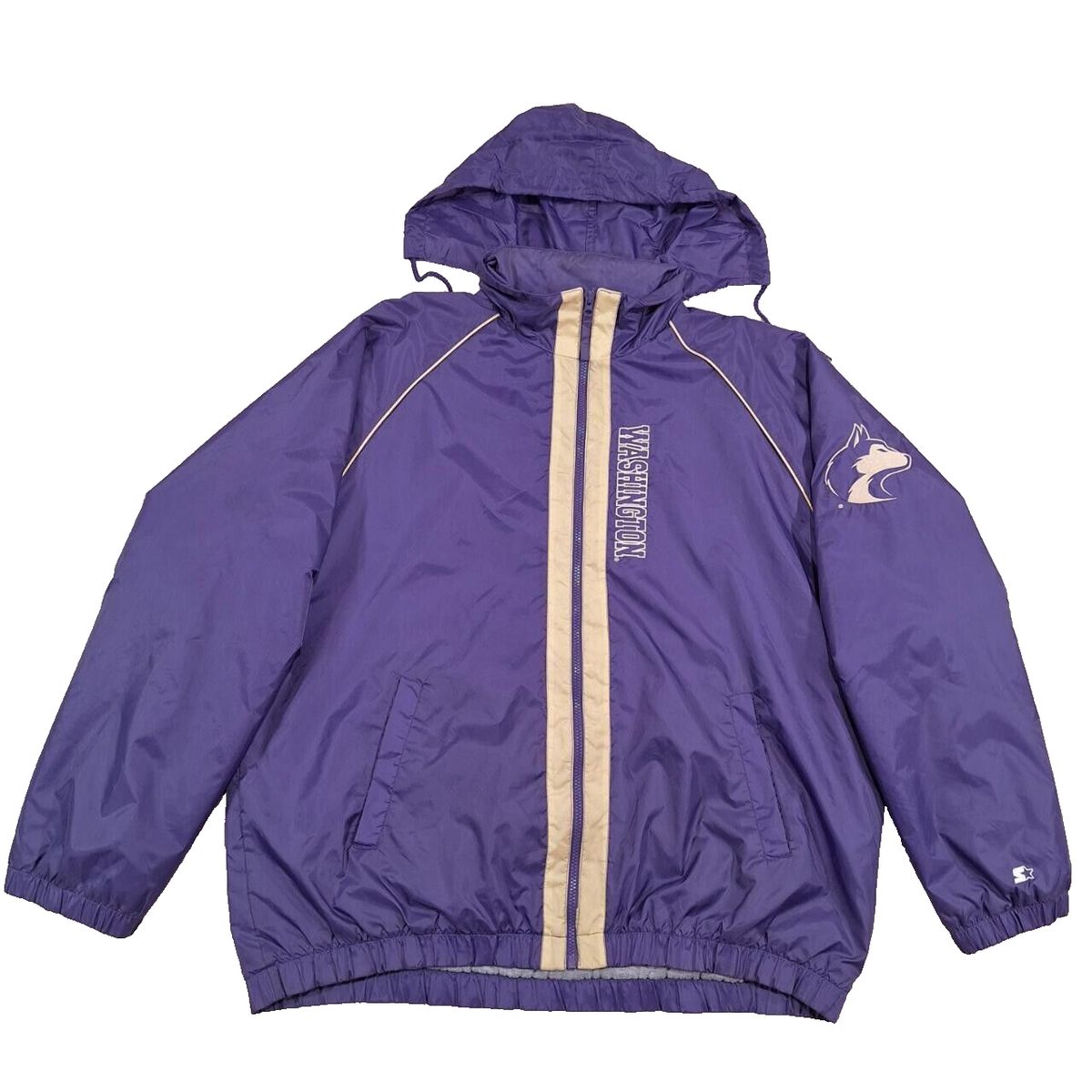 Y2k Starter Washington Huskies Insulated Jacket Hooded NCAA Sz 