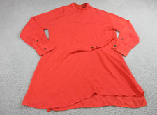 Rag & Bone Jacklin Dress Womens Extra Small Red shift shirt Long Sleeve Draped