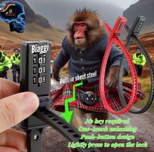 Biaggi Uk Motorcycle Scooter Helmet Lock Quick Release Combination Cable Red