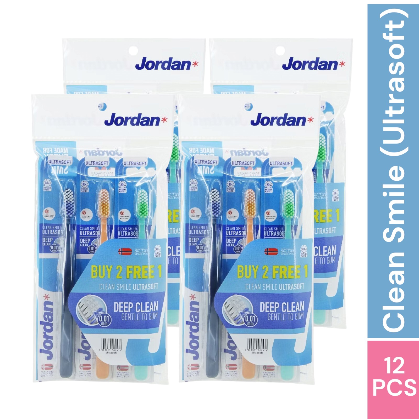 JORDAN Adult Clean Smile Ultra-soft Multipack Toothbrush-0.0