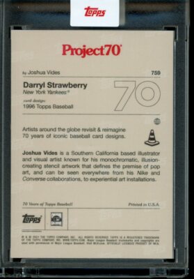 2021 Topps Project 70 Card #759 Darryl Strawberry 1996 by