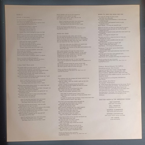 DJ COLLECTION 1972 DOCTOR HOOK & THE MEDICINE SHOW PROMO W/ INSERT VG 04712 - Imagen 8 de 9