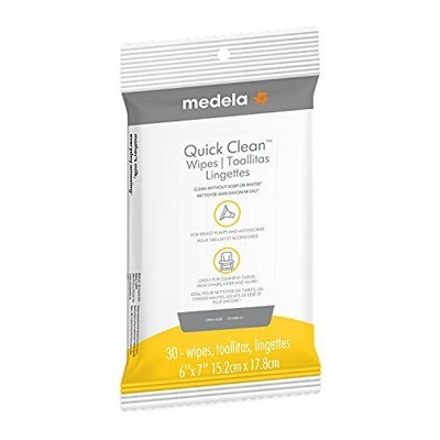 Medela Quick Clean Breast Pump and Accessory Wipes 30 Count, Resealable,...