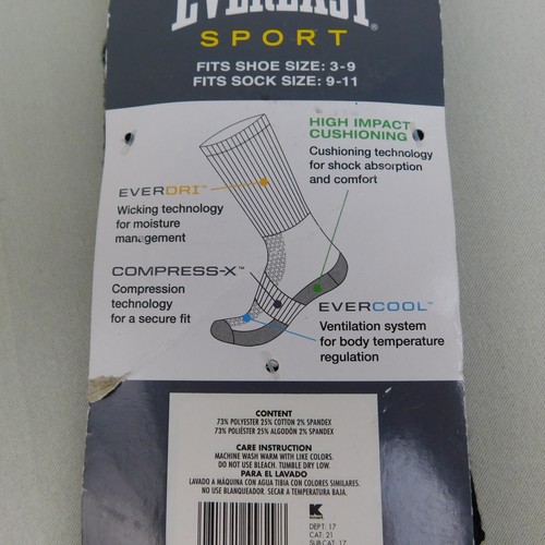 5 Pair Everlast Sport Boys Socks Size 3-9 - No Show & Compression Crew #4975 - Picture 9 of 9