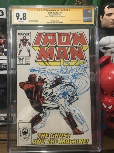 Iron Man 219 Cgc 9.8 Signed & Sketch By Bob Layton First Ghost