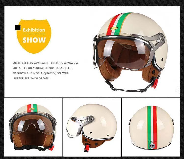 Street Racing Helmets Motorcycle Half Face Helmet Man Wowen 1/2 Street Racing Helmets with ...