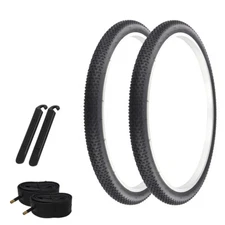 PRO+ Bicycle Tire 26" x 2.00" Black (2) Tires ,Tubes & Strips P-1003 & Lever MTB
