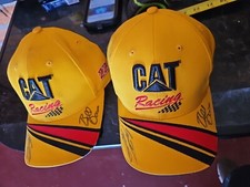 Yellow Cat Racing Hat Cap Rare Vintage #22 Hat  c50 2 Autographs