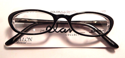 Vintage ELAN 9417 Black Crystal 52/19 Eyeglass Frame New/Old Stock #274