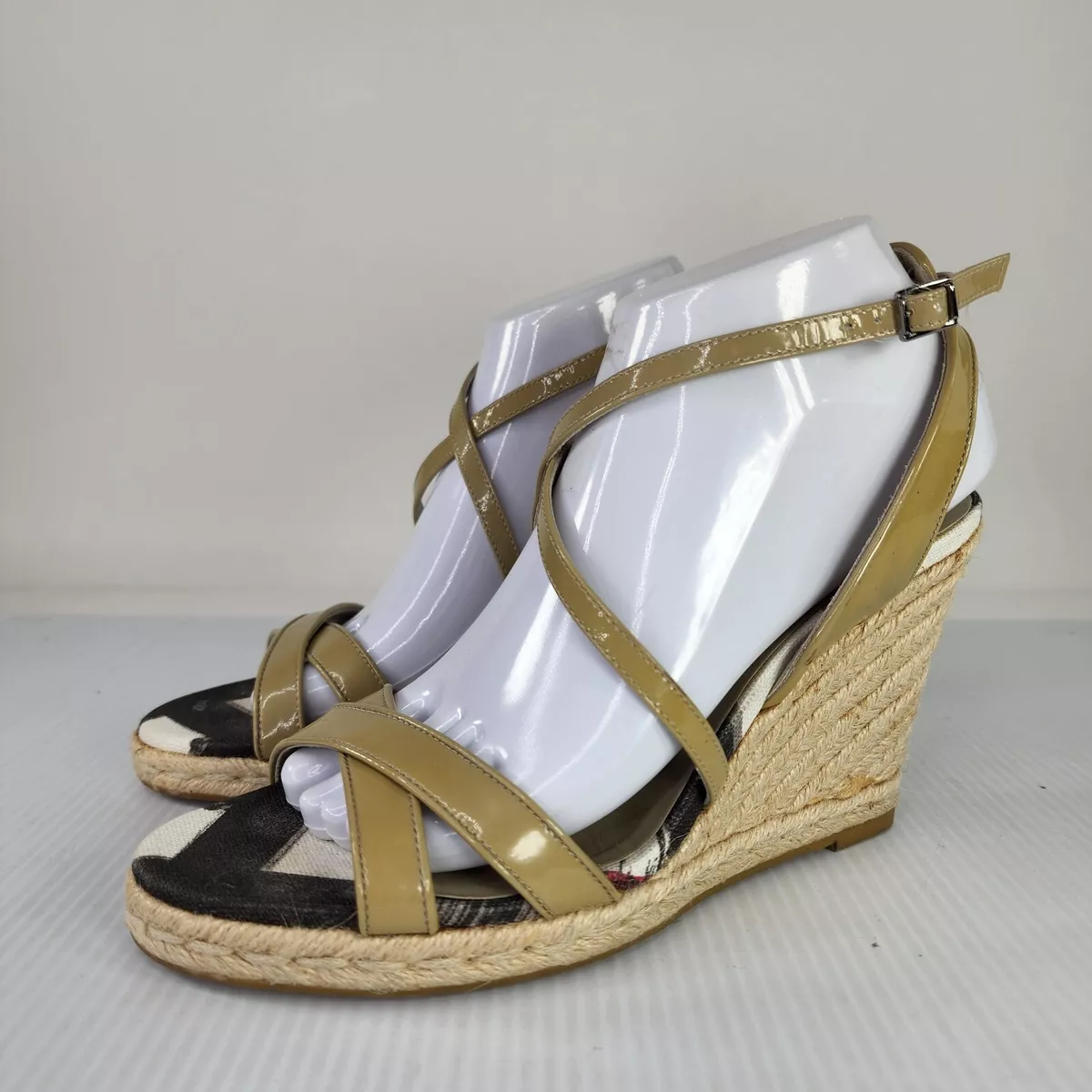 Elevated Elegance: Nova Check Espadrille Wedges by Burberry