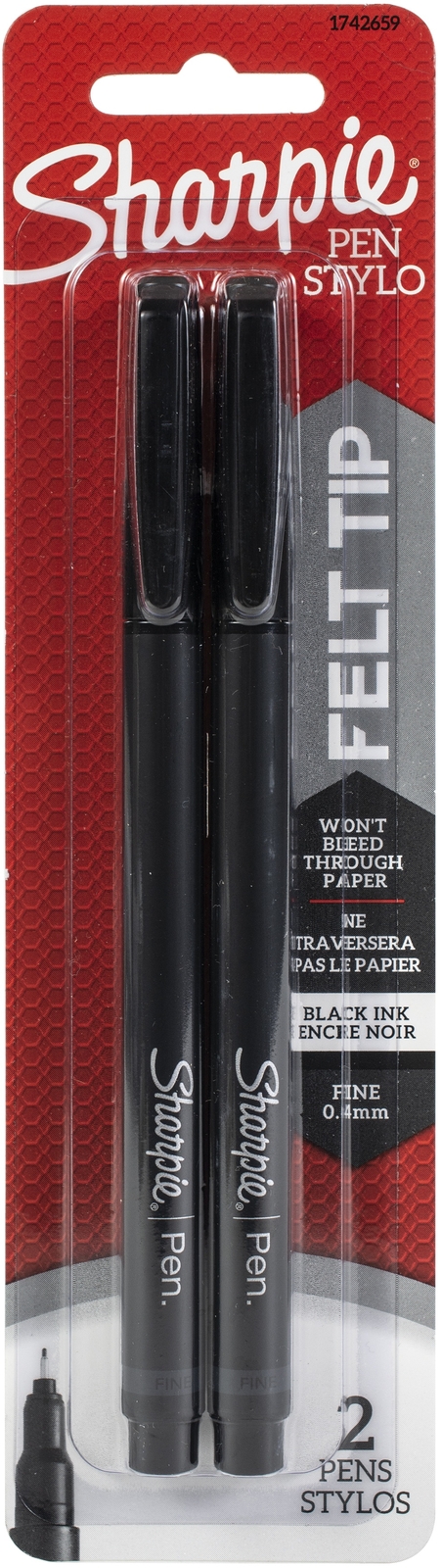 Sanford 1742659 Sharpie Fine Point Writing Pens 2/Pkg-Black