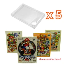 5x Nintendo N64 Japan Import Cib Game -Clear Plastic Protective Box Protectors