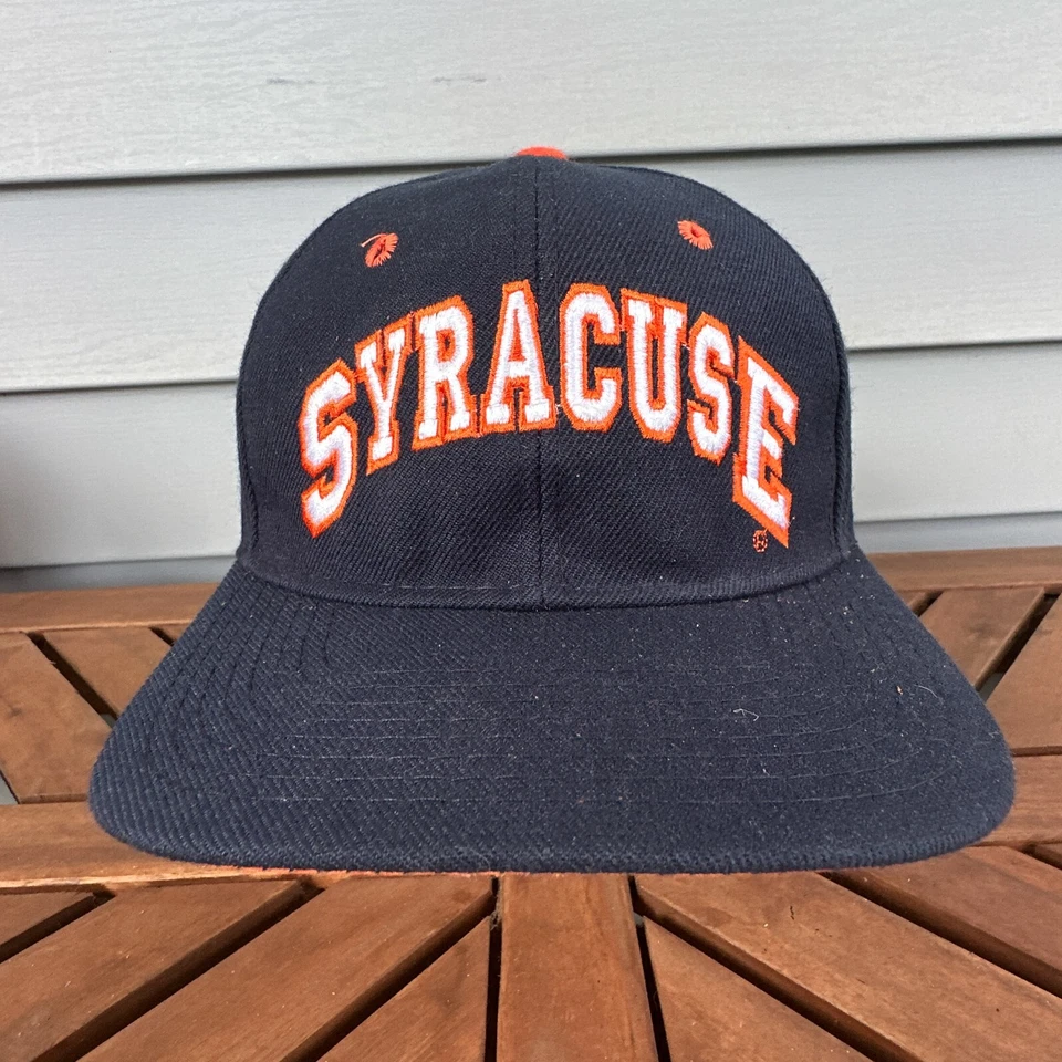 Vintage Syracuse Orangemen Hat Cap Navy Blue Size 7 Zephyr Grafx Spellout Wool - Image 2 of 4