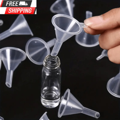 10pcs Mini Plastic Funnel Triangle Shaped, Makeup Cosmetics Perfume Eyeliner Oil