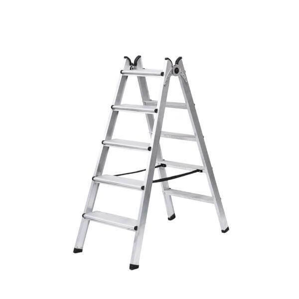 ESCALERA DE TIJERA PROFESIONAL ALUMINIO 2 A 4 PELDAÑOS DUO FERRAL DOBLE SUBIDA