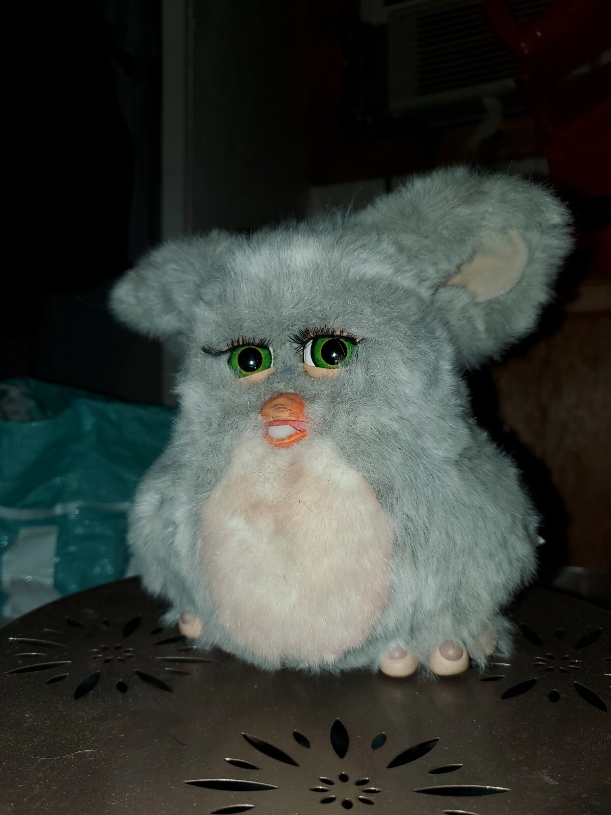 grey and pink furby