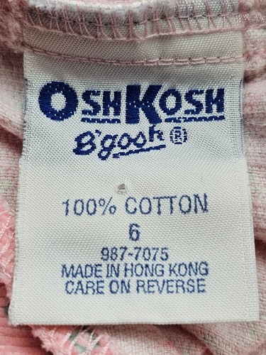 Vintage 80s Oshkosh B'Gosh Little Girls Size 6 Pink Crush Corduroy Jumper Dress - Picture 8 of 9
