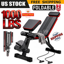 Adjustable Utility 1000 LBS Bench Weight Bench Home Gym Fitness Workout Exercise