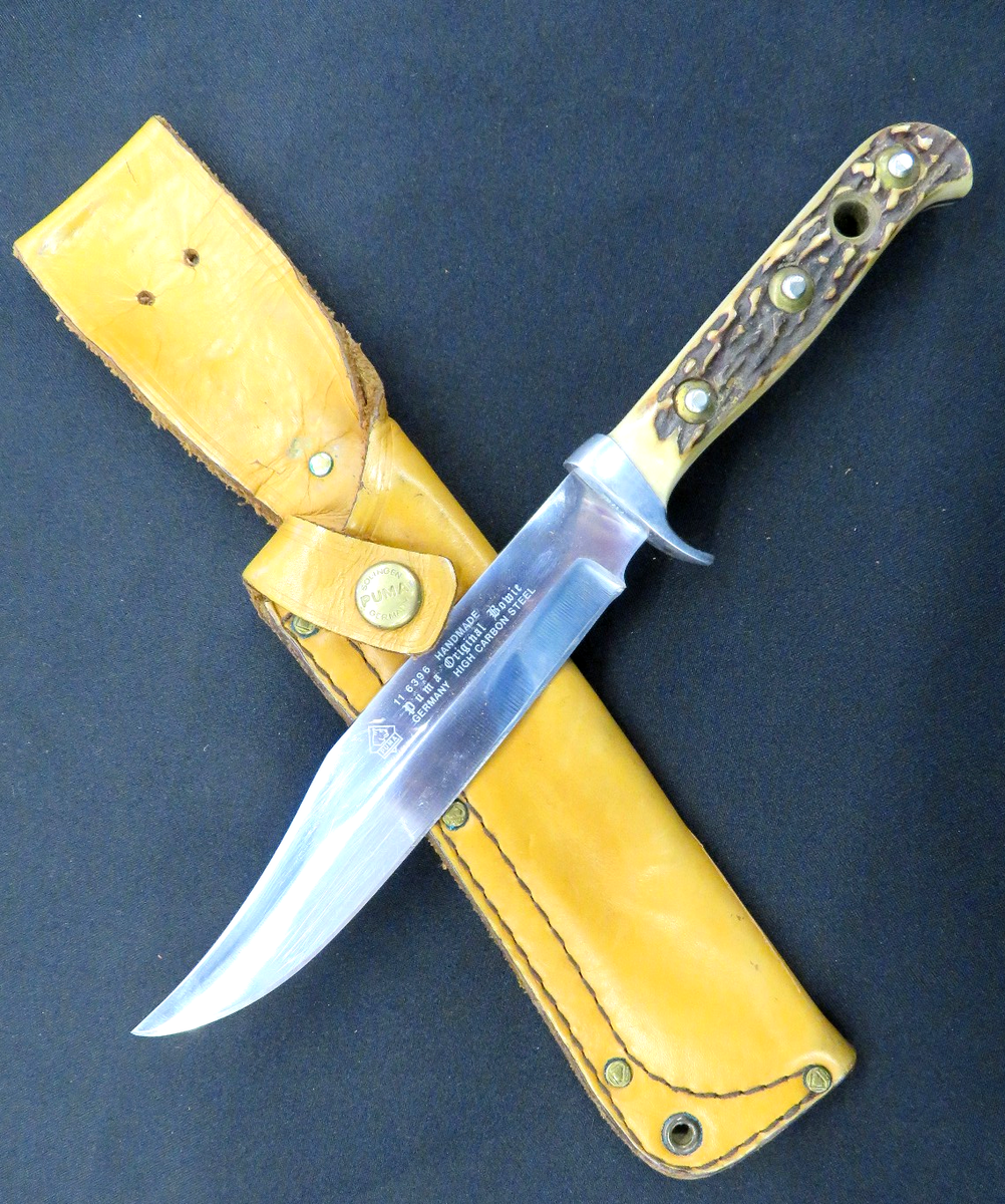 PUMA ORIGINAL BOWIE KNIFE W/ LEATHER SHEATH SOLINGEN 🇩🇪 GERMANY