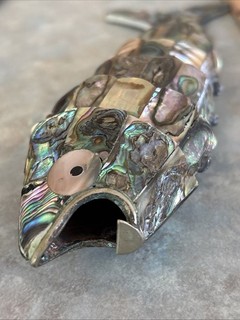 Vintage Articulated Fish Abalone Bottle Opener 7 1/2”
