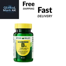 Spring Valley Vitamin B12 1000mcg – 60 Timed-Release Tablets Supplement