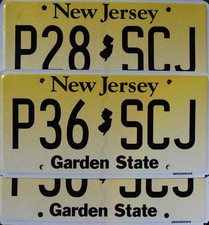 NEW JERSEY LICENSE PLATE - Garden State Yellow License Plates