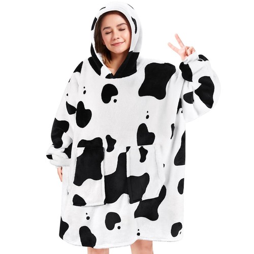 Oversized Fluffy Hoodie Blanket for Mom Women Cozy Hideout Sweatshirt, Pocket - Picture 12 of 12
