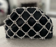 New Ted Baker London Kylar Crystal Embellished Clutch Shoulder Bag, Black, NWT