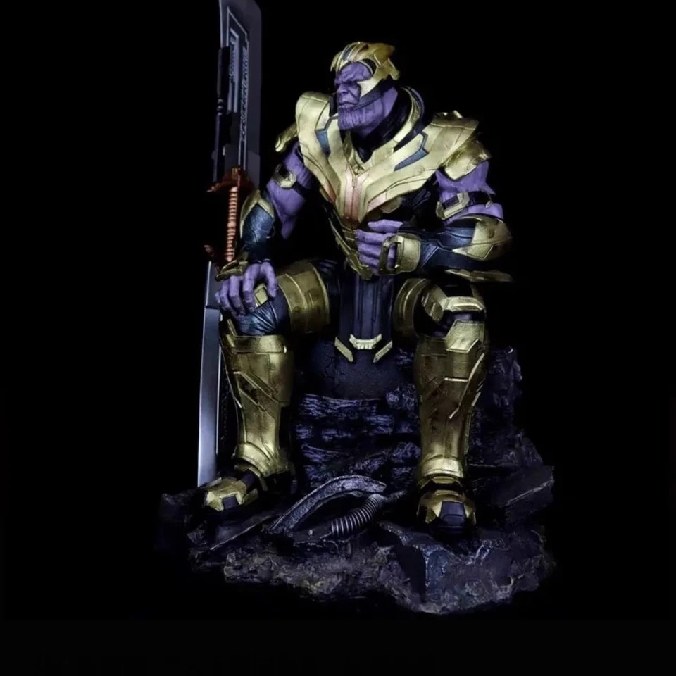 Figura de acción grande Marvel Thanos sentado estatua resina coleccionable para niños Foto 3 de 4