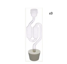 9X  6926 S-Shape Bubbler Airlock with #6 Stopper - Set of 9 for Winemaking Brew