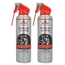 2x Set Nigrin Reifen-Pflege Reifen-Glanz Spray Reiniger Schutz Auto-Reifen Gummi