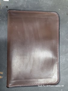 Vintage Ford Motor Company Executive Brown Leather Briefcase Bag drafting 11x16