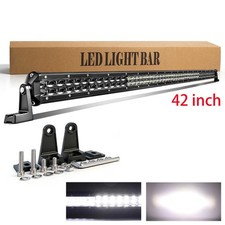 Dual Row 15 20 24 28 33 42 48 Led Light Bar Spot Flood For Offroad Atv Utv