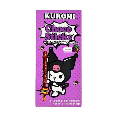 Sanrio Kuromi Choco Biscuit Sticks with Pop Candy Grape Flavor 1.59oz