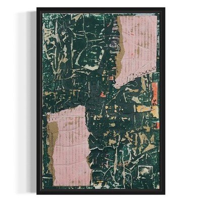 Original Framed Mixed Media Modern Art Collage Painting 12x18 ''Avenue''