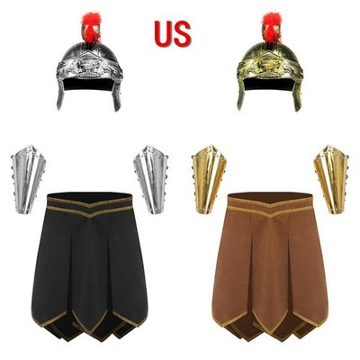 US Men Costume Renaissance Halloween Cosplay Cuffs Outfit Masquerade Gladiator