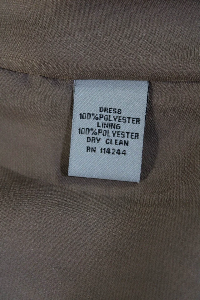 Eliza J Womens Brown Printed V-neck 3/4 Sleeve Smocked Shift Dress Size 2 - Image 4 of 4