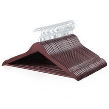Amazon Basics Wood Suit Clothes Hangers, 30-Pack, Cherry Finish