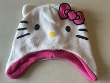Hello Kitty Hat Childs Size 2T-5T White Pink Bow Face Ears