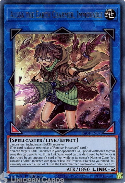 RA04-EN078 Aussa the Earth Charmer, Immovable : Ultra Rare 1st Edition Mint YuGi