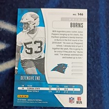Panini 2019 Absolute Football Brian Burns #146 Rookie Carolina Panthers NFL Card. rookie card picture
