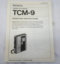 Vintage 1985 Sony TCM-9 Walkman Cassette Player Operating Instructions Sheet