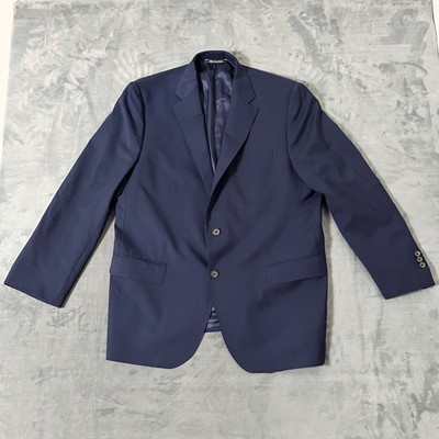 David Donahue Suit Jacket 45R Navy 100% Wool Luxury Super 150's Ryan Notch