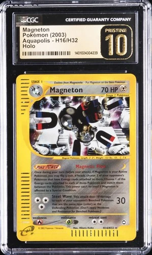 2003 POKEMON AQUAPOLIS-HOLO #H16/H32 MAGNETON CGC 10 PRISTINE