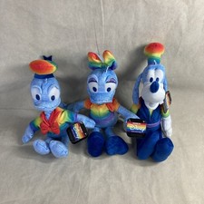 Disney Pride Rainbow Collection - 9" Plush Donald, Daisy  Goofy. NWT